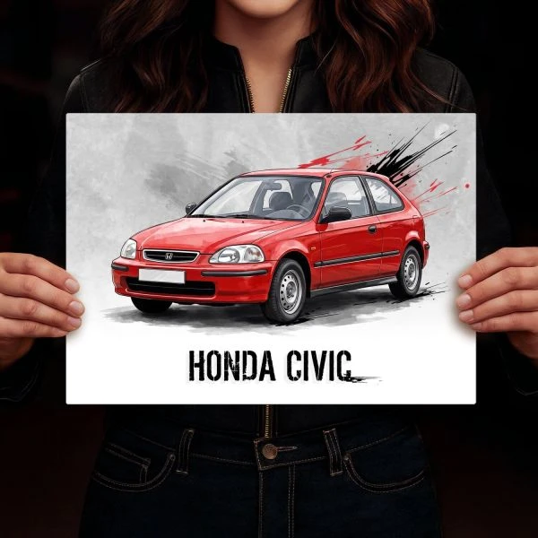 Dekoracyjny plakat metalowy Honda Civic VI
